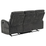 Hamilton Charcoal Grey 2-piece Chenille Manual Reclining Sofa Set from Coaster - Luna Furniture
