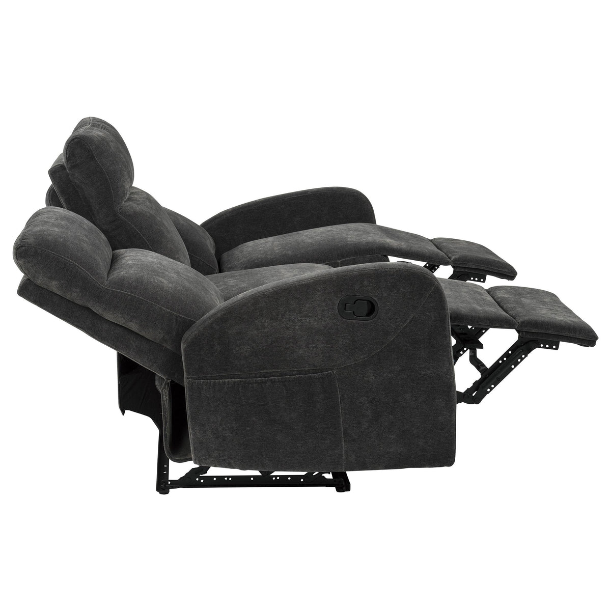 Hamilton Charcoal Grey 2-piece Chenille Manual Reclining Sofa Set from Coaster - Luna Furniture