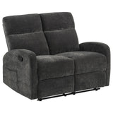 Hamilton Charcoal Grey 2-piece Chenille Manual Reclining Sofa Set from Coaster - Luna Furniture