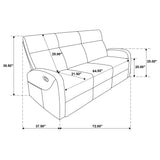 Hamilton Charcoal Grey 2-piece Chenille Manual Reclining Sofa Set from Coaster - Luna Furniture