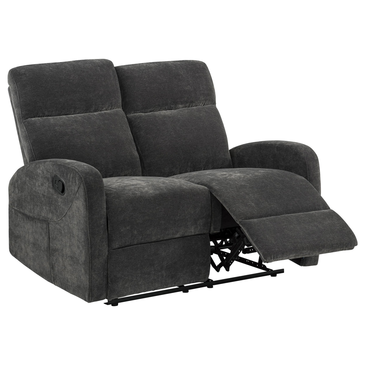 Hamilton Charcoal Grey 3-piece Chenille Manual Reclining Sofa Set from Coaster - Luna Furniture