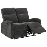 Hamilton Charcoal Grey 3-piece Chenille Manual Reclining Sofa Set from Coaster - Luna Furniture