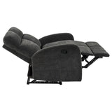 Hamilton Charcoal Grey 3-piece Chenille Manual Reclining Sofa Set from Coaster - Luna Furniture