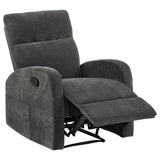 Hamilton Charcoal Grey 3-piece Chenille Manual Reclining Sofa Set from Coaster - Luna Furniture