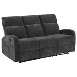 Hamilton Charcoal Grey Chenille Upholstered Manual Reclining Sofa from Coaster - Luna Furniture