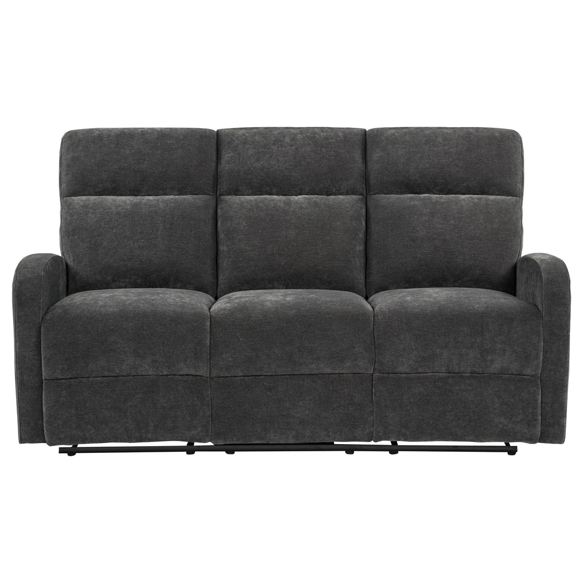 Hamilton Charcoal Grey Chenille Upholstered Manual Reclining Sofa from Coaster - Luna Furniture