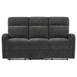 Hamilton Charcoal Grey Chenille Upholstered Manual Reclining Sofa from Coaster - Luna Furniture