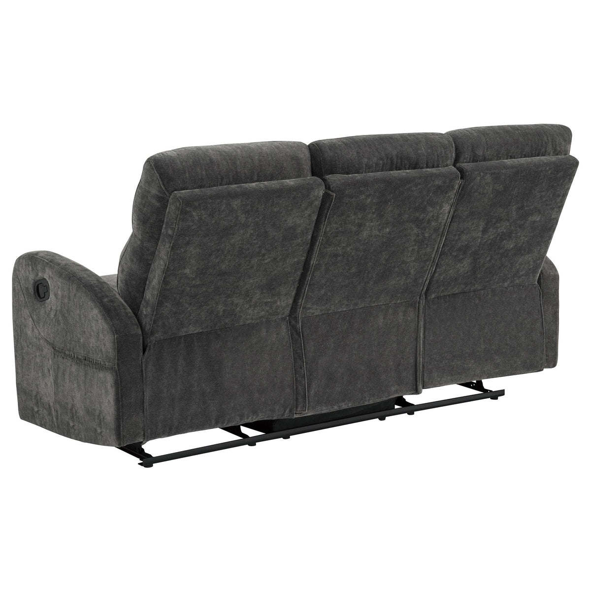 Hamilton Charcoal Grey Chenille Upholstered Manual Reclining Sofa from Coaster - Luna Furniture