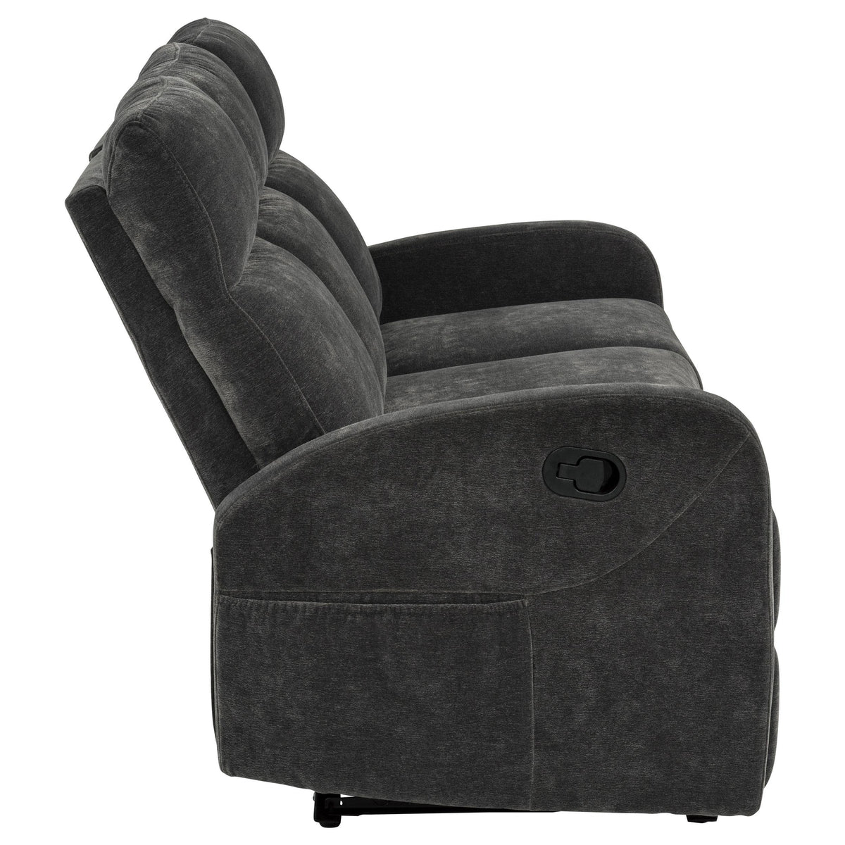Hamilton Charcoal Grey Chenille Upholstered Manual Reclining Sofa from Coaster - Luna Furniture