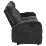 Hamilton Charcoal Grey Chenille Upholstered Manual Reclining Sofa from Coaster - Luna Furniture