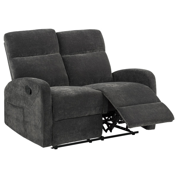 Hamilton Charcoal Grey Chenille Upholstered Manual Reclining Loveseat