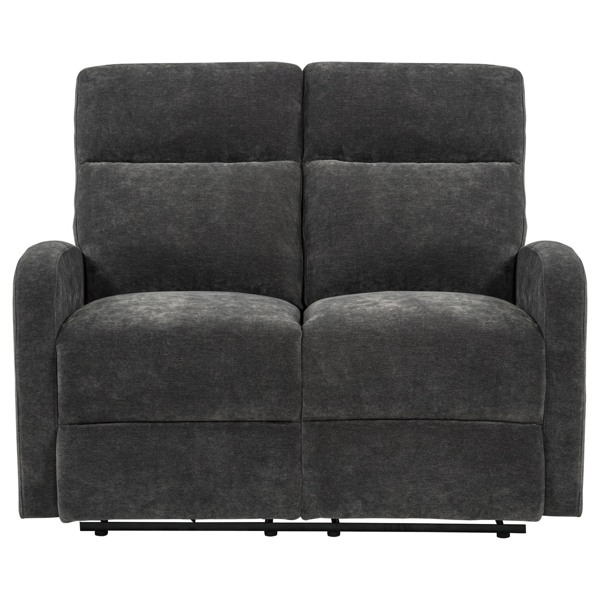 Hamilton Charcoal Grey Chenille Upholstered Manual Reclining Loveseat from Coaster - Luna Furniture