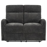 Hamilton Charcoal Grey Chenille Upholstered Manual Reclining Loveseat from Coaster - Luna Furniture