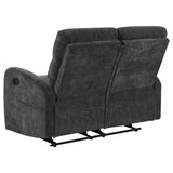 Hamilton Charcoal Grey Chenille Upholstered Manual Reclining Loveseat from Coaster - Luna Furniture