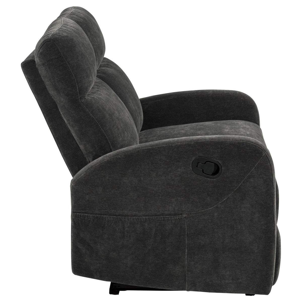 Hamilton Charcoal Grey Chenille Upholstered Manual Reclining Loveseat from Coaster - Luna Furniture