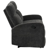 Hamilton Charcoal Grey Chenille Upholstered Manual Reclining Loveseat from Coaster - Luna Furniture