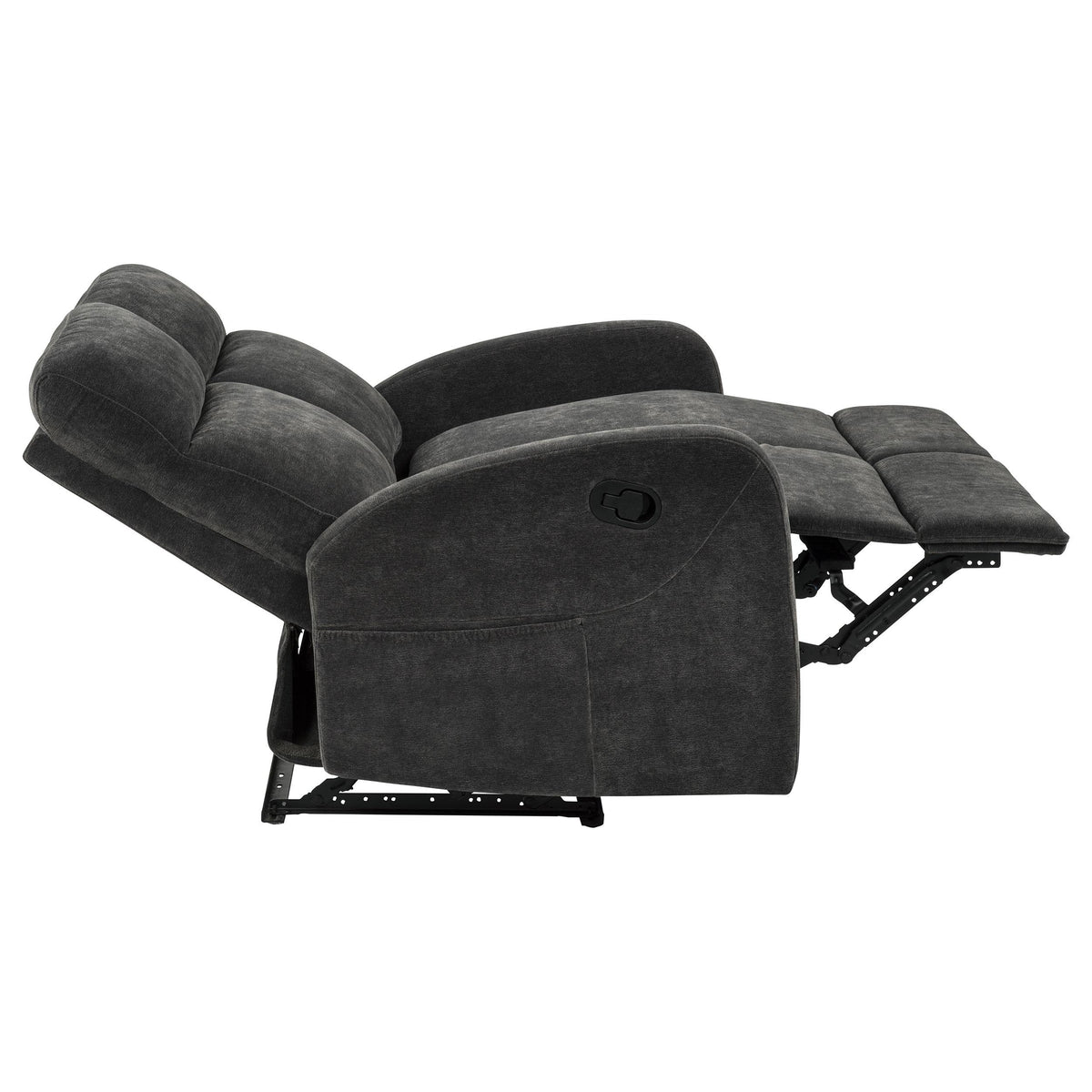 Hamilton Charcoal Grey Chenille Upholstered Manual Reclining Loveseat from Coaster - Luna Furniture