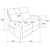 Hamilton Charcoal Grey Chenille Upholstered Manual Reclining Loveseat from Coaster - Luna Furniture