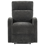Hamilton Charcoal Grey Chenille Upholstered Manual Glider Recliner from Coaster - Luna Furniture