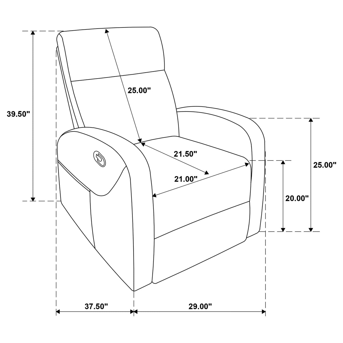 Hamilton Charcoal Grey Chenille Upholstered Manual Glider Recliner from Coaster - Luna Furniture
