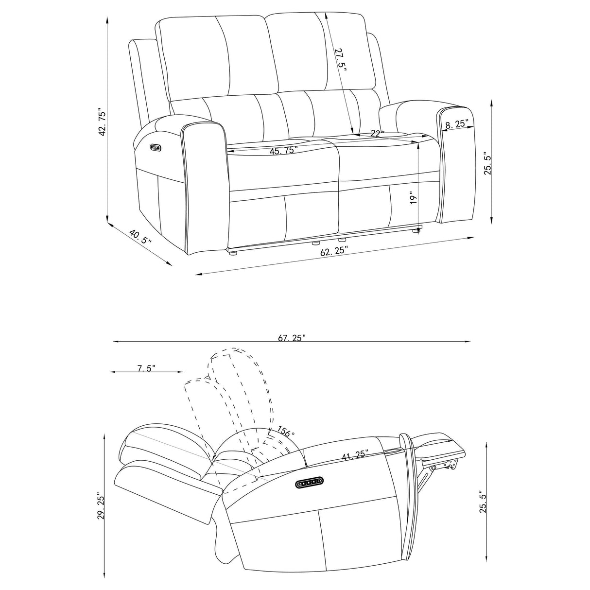 Brickston Gray 2-Piece Triple Power Reclining Living Room Set from Coaster - Luna Furniture