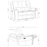 Brickston Gray 3-Piece Triple Power Reclining Living Room Set from Coaster - Luna Furniture