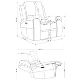 Brickston Gray Triple Power Swivel Glider Recliner from Coaster - Luna Furniture