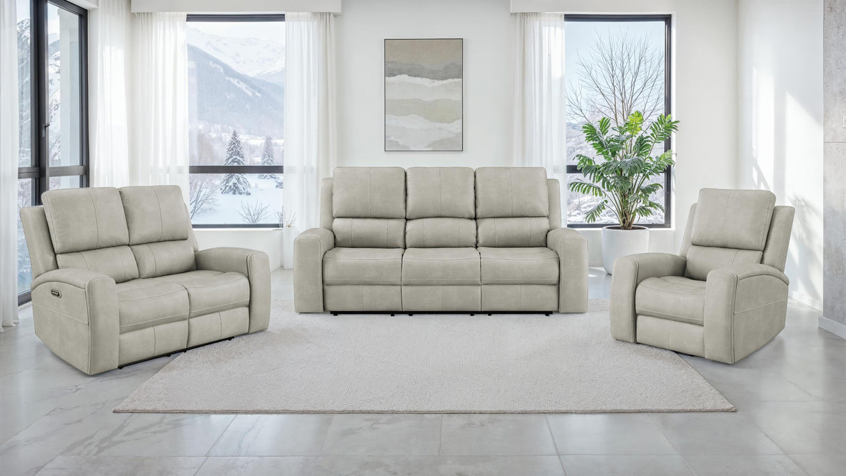 Brickston Gray Triple Power Swivel Glider Recliner from Coaster - Luna Furniture