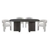 Marais Ebony/Light Gray Boucle 5-Piece 78" Dining Set from Homelegance - Luna Furniture