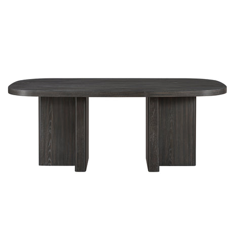 Marais Ebony/Light Gray Boucle 7-Piece 78" Dining Set from Homelegance - Luna Furniture