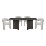 Marais Ebony/Light Gray Boucle 5-Piece 82" Dining Set from Homelegance - Luna Furniture