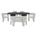 Marais Ebony/Light Gray Boucle 6-Piece Dining Set with Bench from Homelegance - Luna Furniture