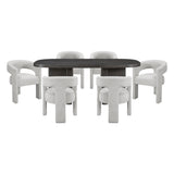 Marais Ebony/Light Gray Boucle 7-Piece 82" Dining Set from Homelegance - Luna Furniture
