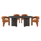 Marais Ebony/Orange Boucle 5-Piece 82" Dining Set from Homelegance - Luna Furniture