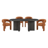 Marais Ebony/Light Gray Boucle 5-Piece 82" Dining Set from Homelegance - Luna Furniture