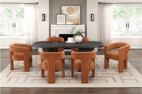Marais Ebony/Orange Boucle Dining Set from Homelegance - Luna Furniture