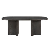 Marais Ebony/Light Gray Boucle 5-Piece 82" Dining Set from Homelegance - Luna Furniture