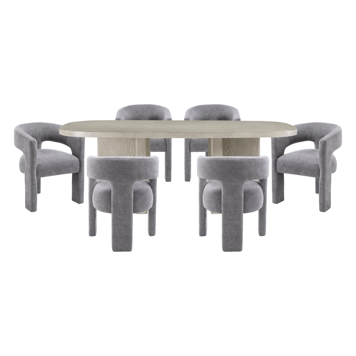 Marais Dark Gray 7-Piece Dining Room Set (Table & 6 Chairs) from Homelegance - Luna Furniture