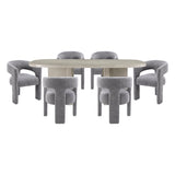 Marais Dark Gray 7-Piece Dining Room Set (Table & 6 Chairs) from Homelegance - Luna Furniture
