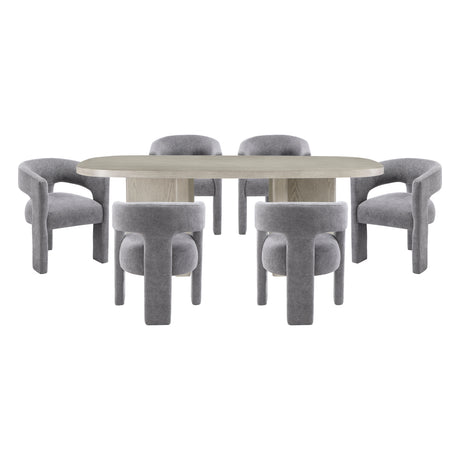 Marais Dark Gray 7-Piece Dining Room Set (Table & 6 Chairs) from Homelegance - Luna Furniture