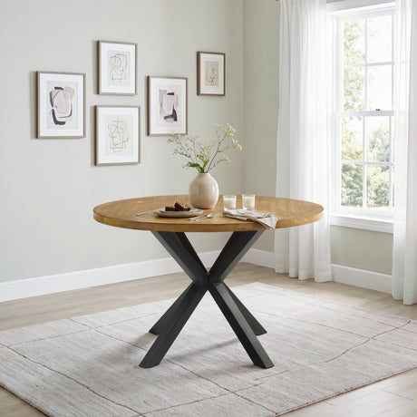 Strata Brown/Black Round Dining Table from Homelegance - Luna Furniture
