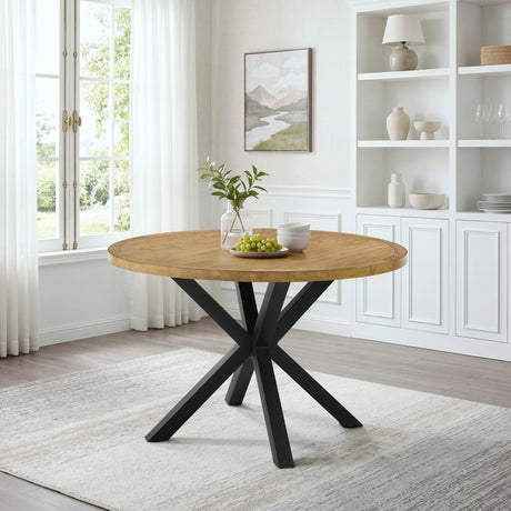 Strata Brown/Black Round Dining Table from Homelegance - Luna Furniture
