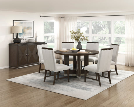 Strata Brown 5-Piece Round Dining Room Set from Homelegance - Luna Furniture