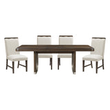 Clara Brown/Beige 5-Piece Rectangular Dining Room Set from Homelegance - Luna Furniture