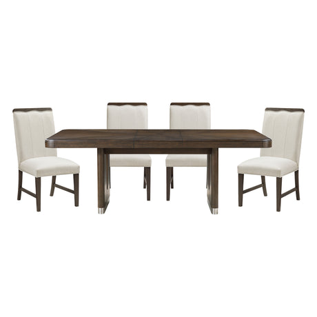 Clara Brown/Beige 5-Piece Rectangular Dining Room Set from Homelegance - Luna Furniture