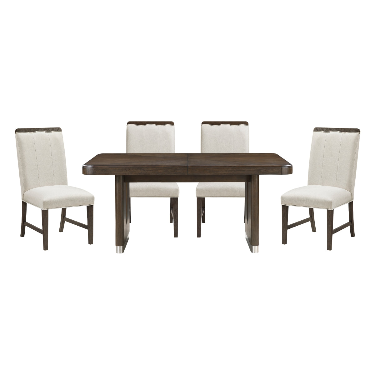 Clara Brown/Beige 85" Rectangular Dining Room Set from Homelegance - Luna Furniture