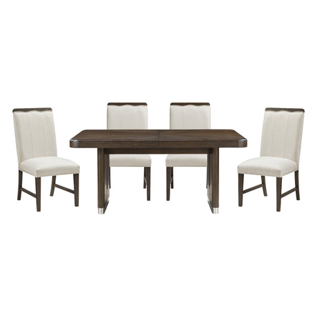 Clara Brown/Beige 85" Rectangular Dining Room Set from Homelegance - Luna Furniture