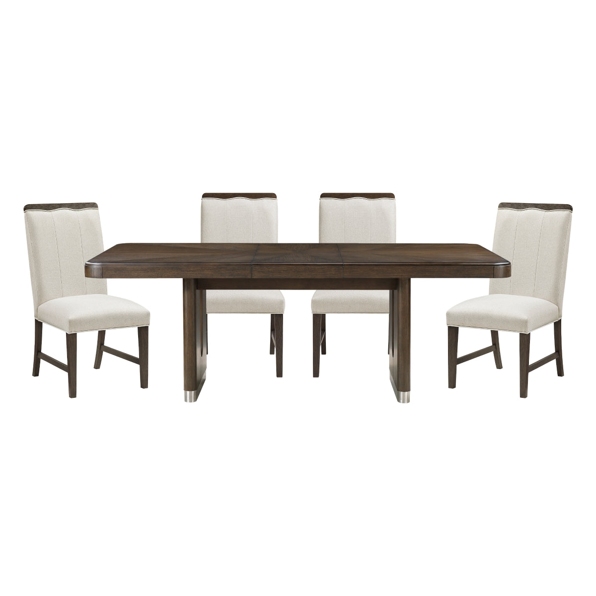 Clara Brown/Beige 85" Rectangular Dining Room Set from Homelegance - Luna Furniture