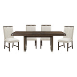Clara Brown/Beige 85" Rectangular Dining Room Set from Homelegance - Luna Furniture