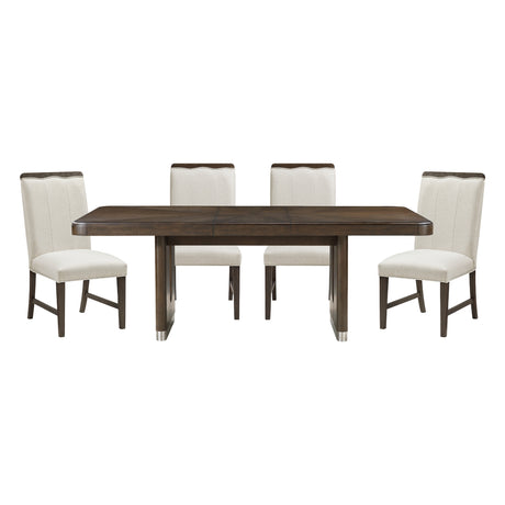 Clara Brown/Beige 85" Rectangular Dining Room Set from Homelegance - Luna Furniture